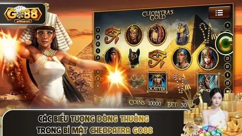 Các biểu tượng dòng thưởng trong Bí mật Cheopatra Go88