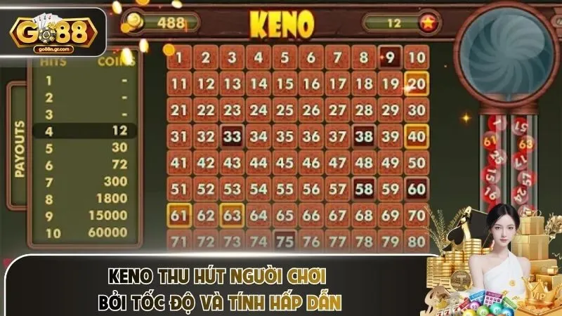 Keno thu hút người chơi bởi tốc độ và tính hấp dẫn