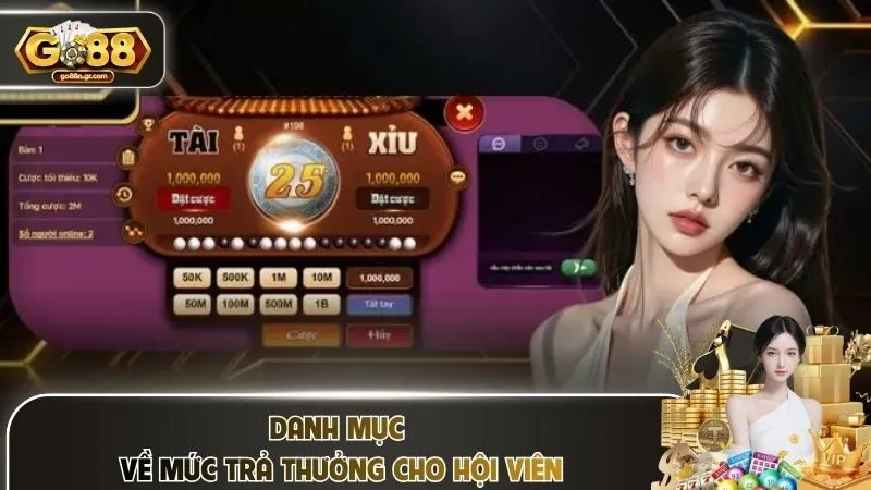 Danh mục về mức trả thưởng cho hội viên