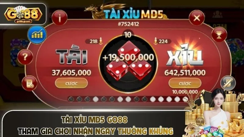 Tài Xỉu MD5 Go88 Tham Gia Chơi Nhận Ngay Thưởng Khủng